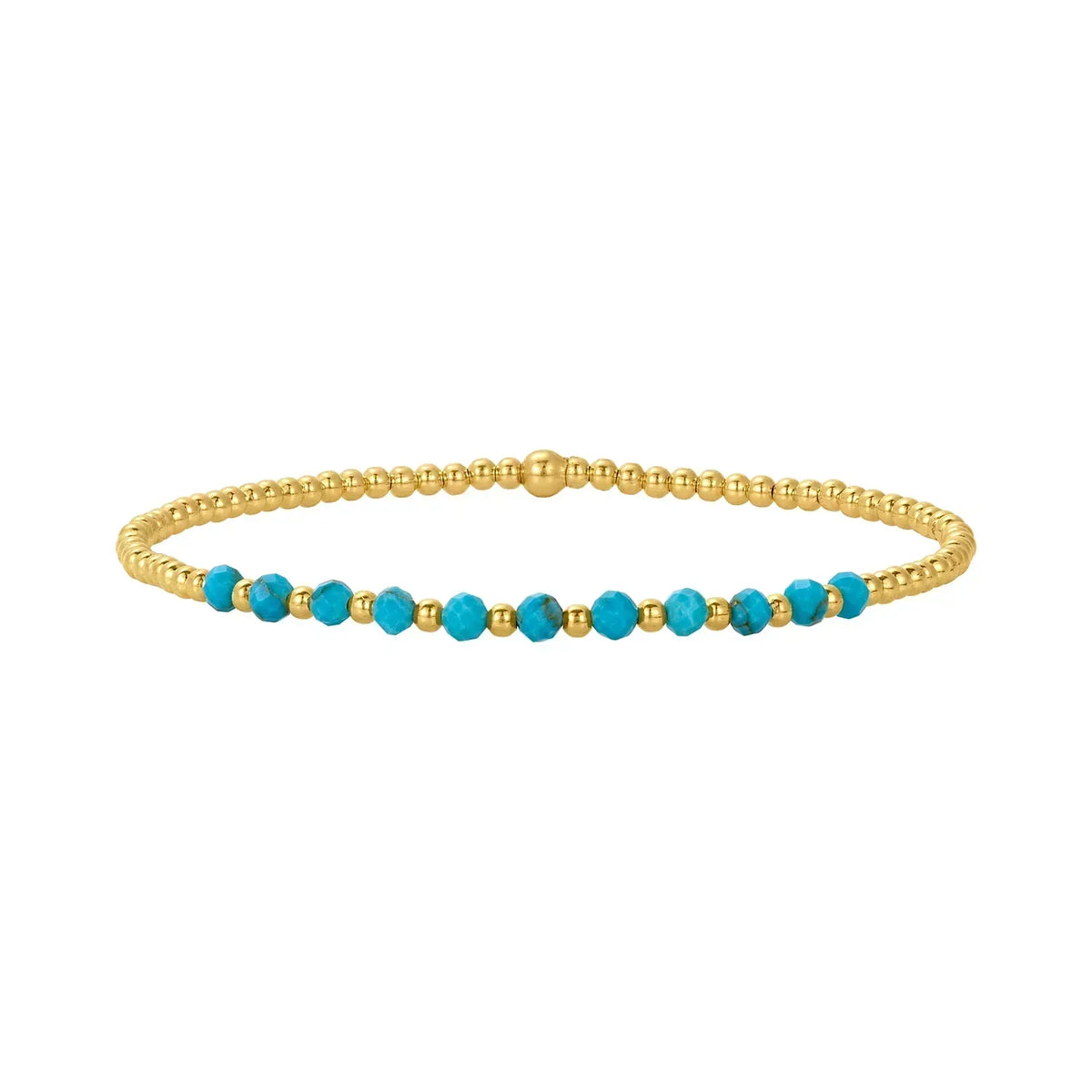 Gold-Tone Turquoise-Look Beaded Bracelet