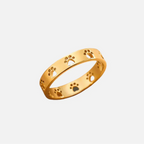 Roestvrijstalen ring met pootafdruk