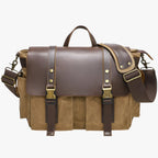 Men's Vintage-Style Messenger Bag with Tablet Compartment