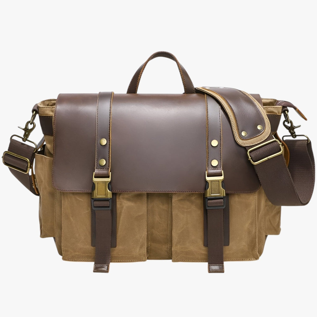 Men's Vintage-Style Messenger Bag with Tablet Compartment