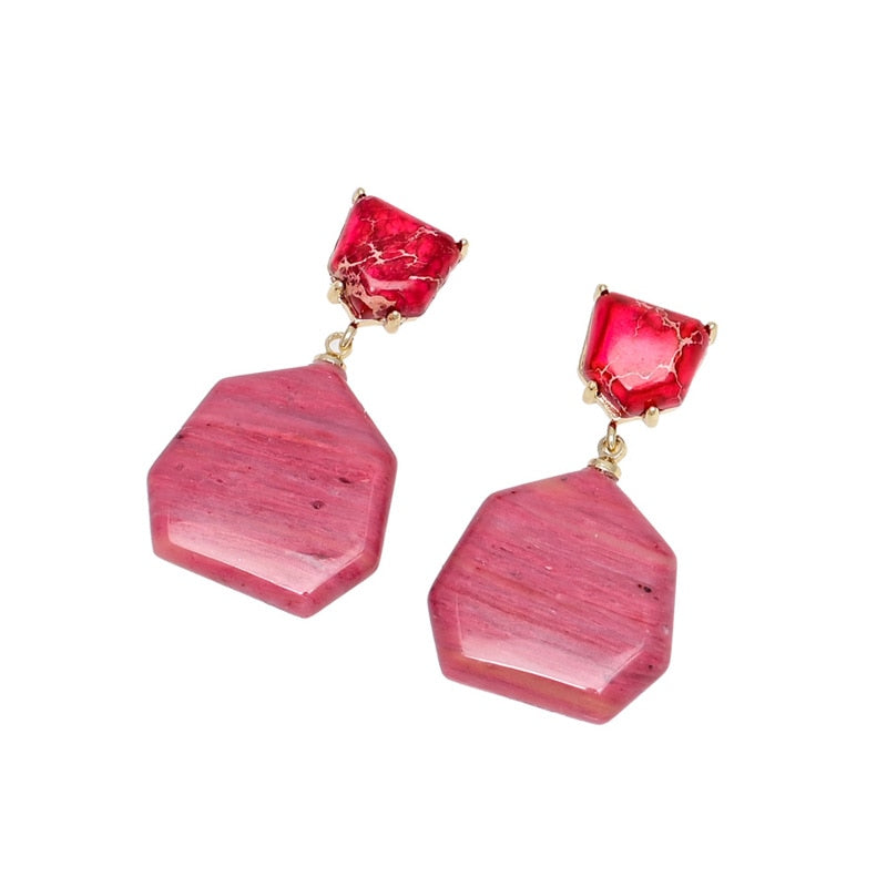 Oorhangers met rhodochrosiet