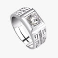 Zilverkleurige statement ring met grote kristallen
