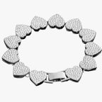 Kristallen tennisarmband met hangende hartbedels