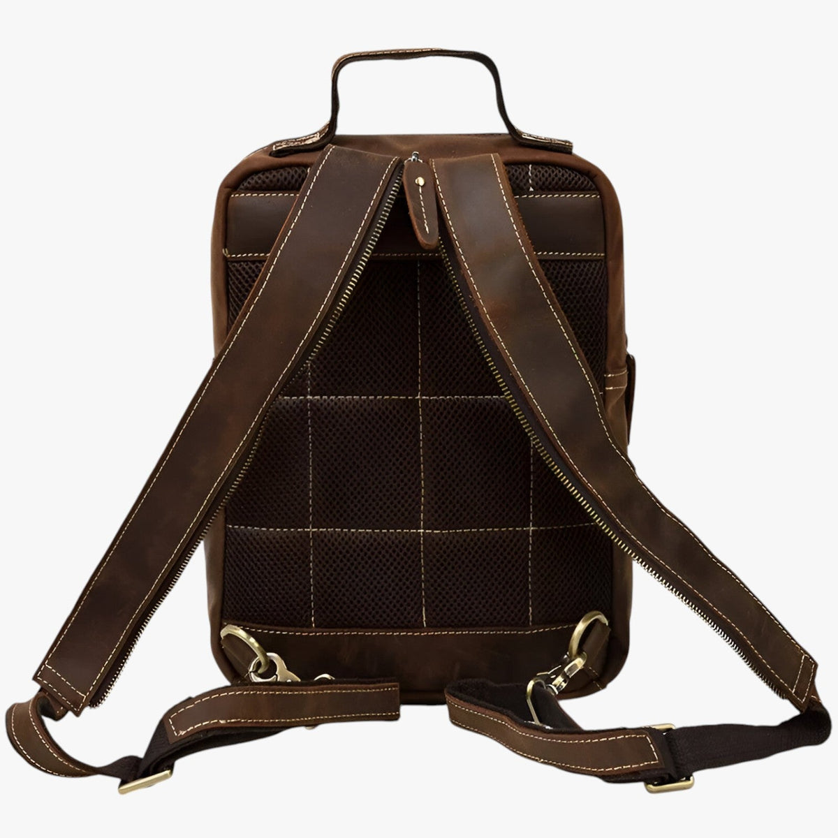Vintage Leather Convertible Backpack and Shoulder Bag