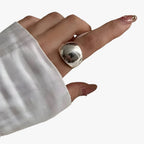 Adjustable Silver-Tone Ring with Open Band