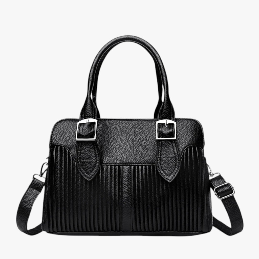 Soft PU Leather Three-Compartment Backpack