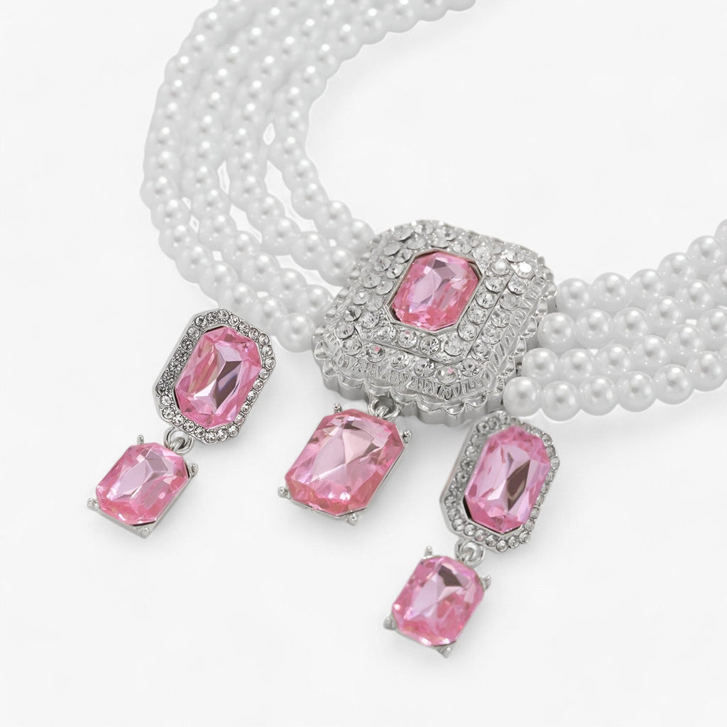 Multi-Layer Pearl Necklace and Earring Set