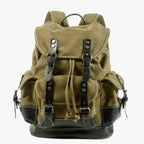 Large Vintage Canvas and Leather Hiking and Travel Backpack