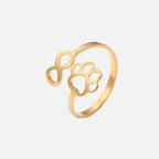 Adjustable Stainless Steel Infinity Paw Ring
