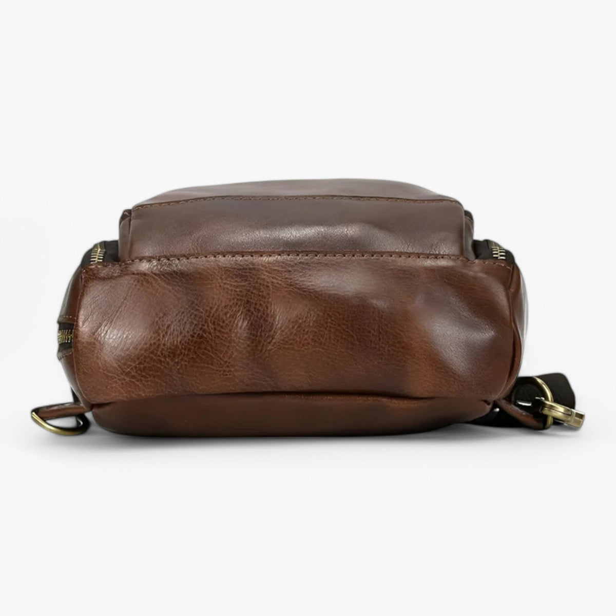 Men's Genuine Ox Leather Chest Bag with USB Charging Port