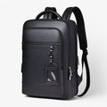 Genuine Leather Commuter Backpack with USB Charging Port