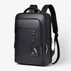 Genuine Leather Commuter Backpack with USB Charging Port