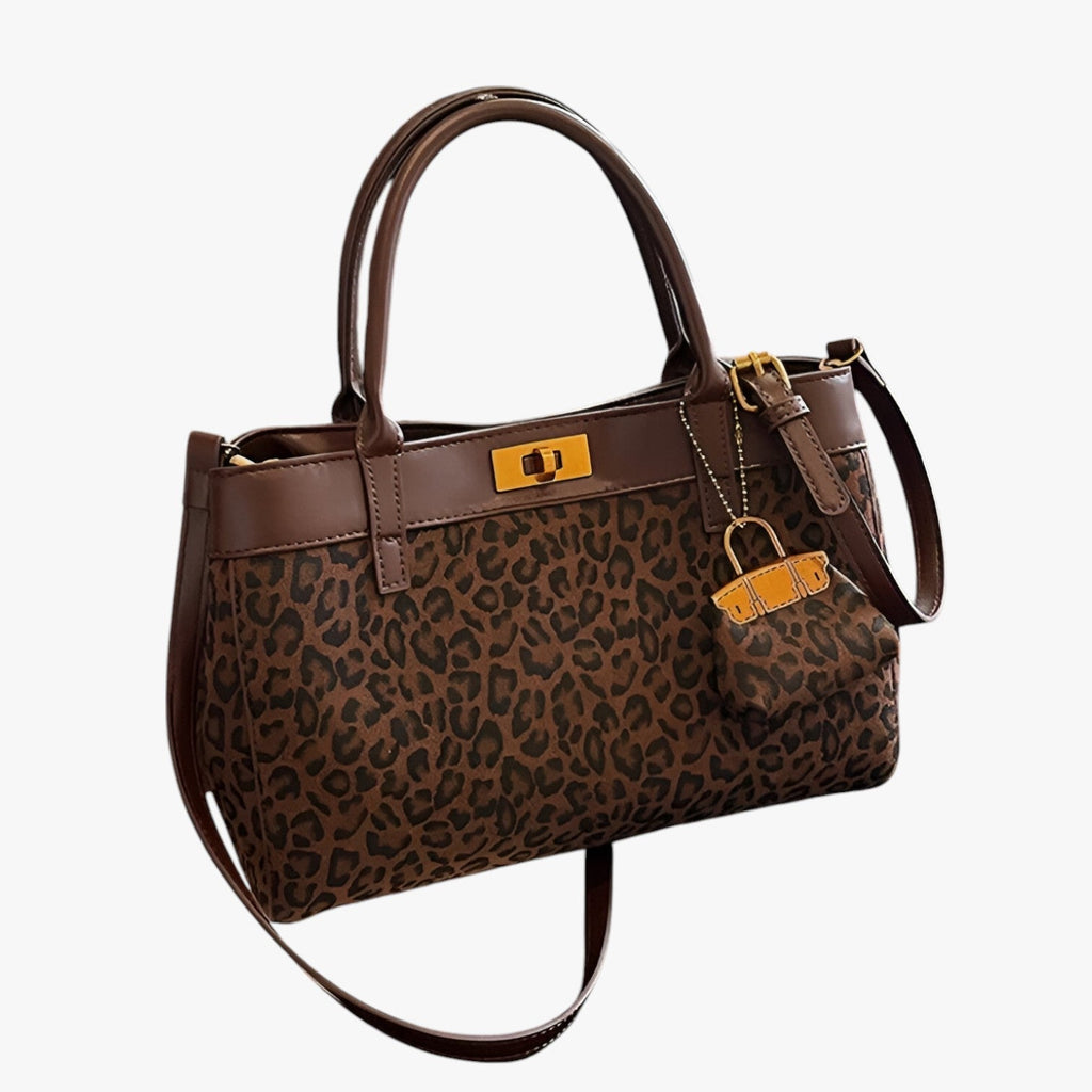 Large-Capacity Leopard Print Laptop Tote Bag