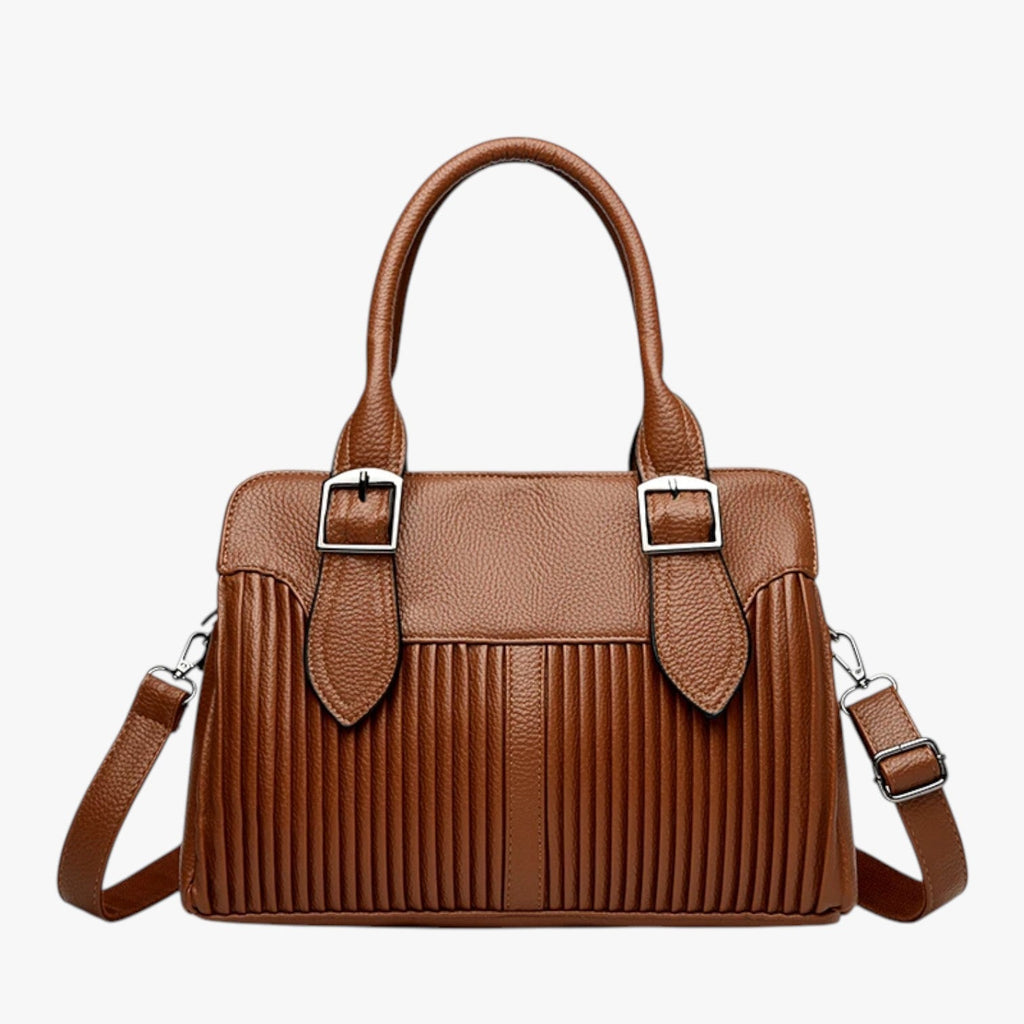 Soft PU Leather Three-Compartment Backpack