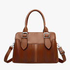 Soft PU Leather Three-Compartment Backpack