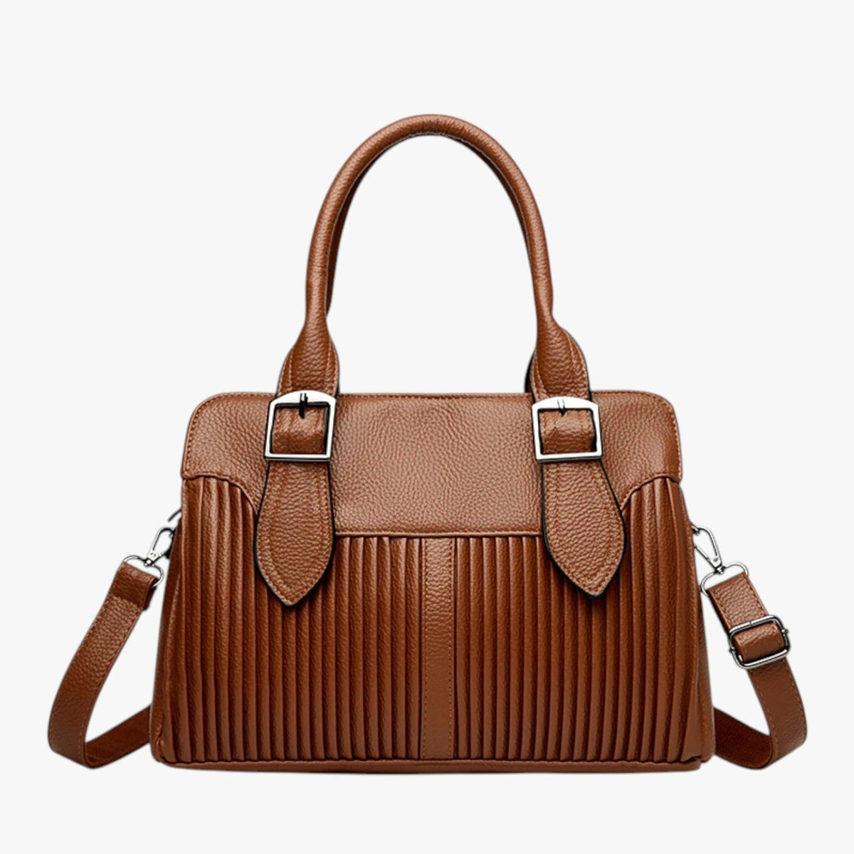 Soft PU Leather Three-Compartment Backpack