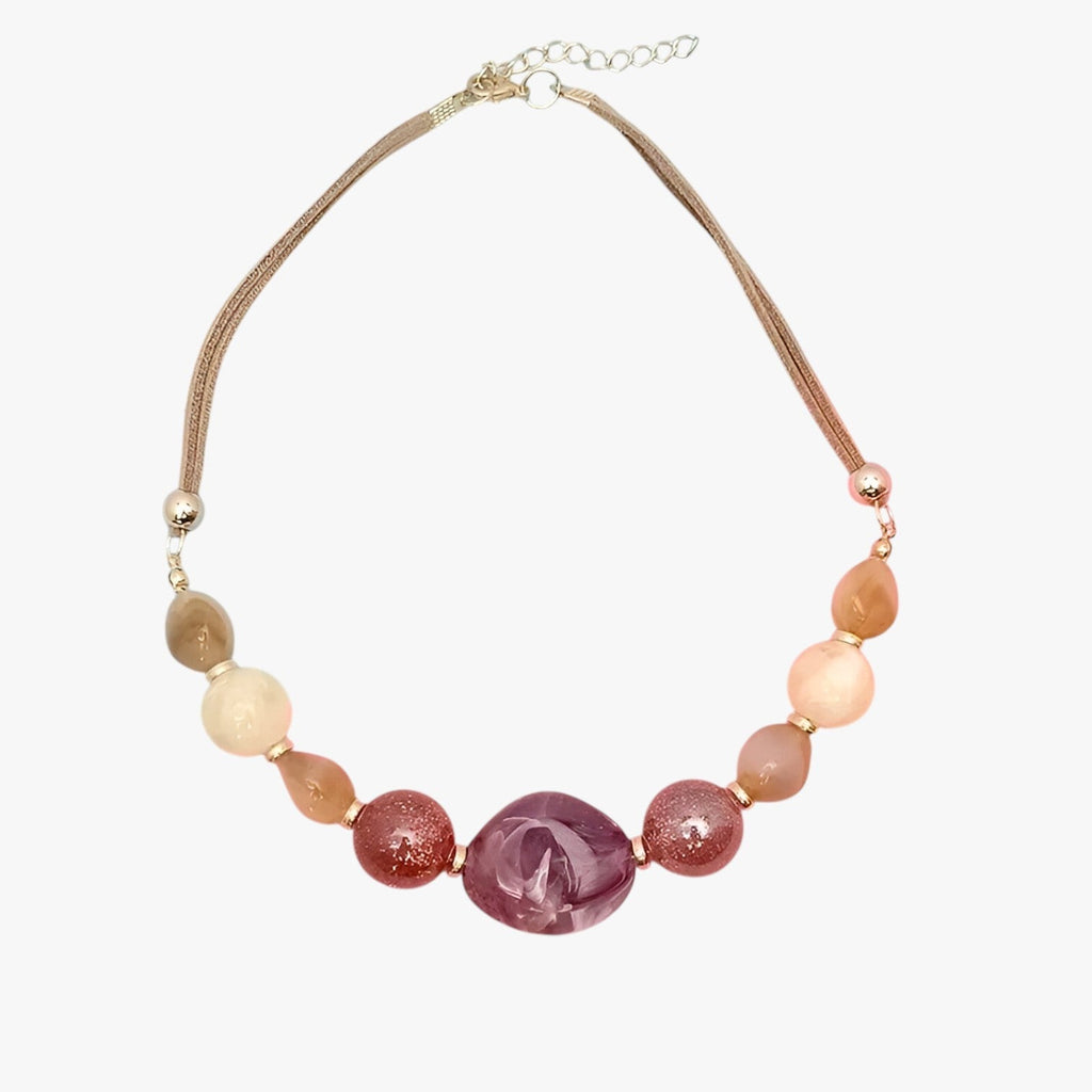 Vintage Pearl Necklace with Acrylic Pendant