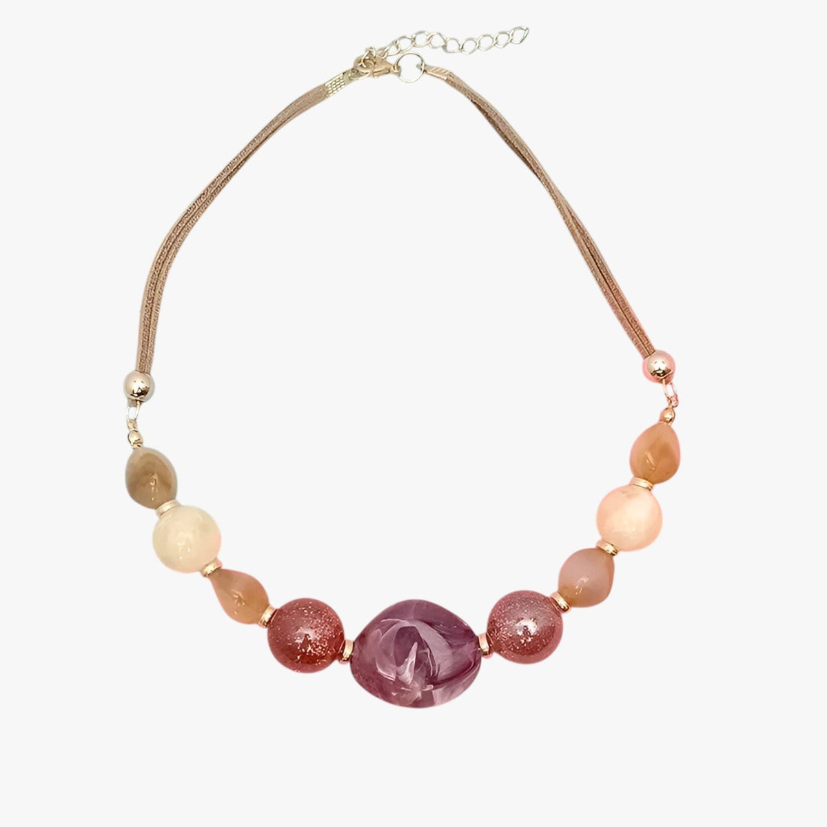 Vintage Pearl Necklace with Acrylic Pendant