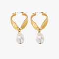 Hollow Round Torque Earrings, 18K Gold-Plated
