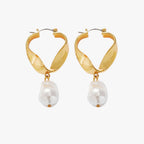 Hollow Round Torque Earrings, 18K Gold-Plated