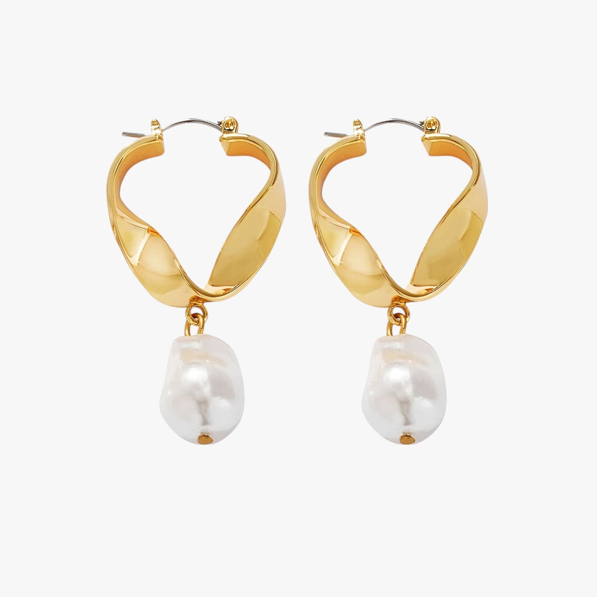 Hollow Round Torque Earrings, 18K Gold-Plated