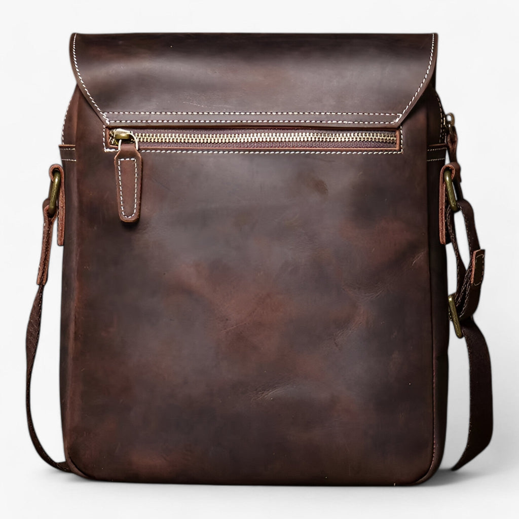 Compact Crazy Horse Leather Vintage Shoulder Bag