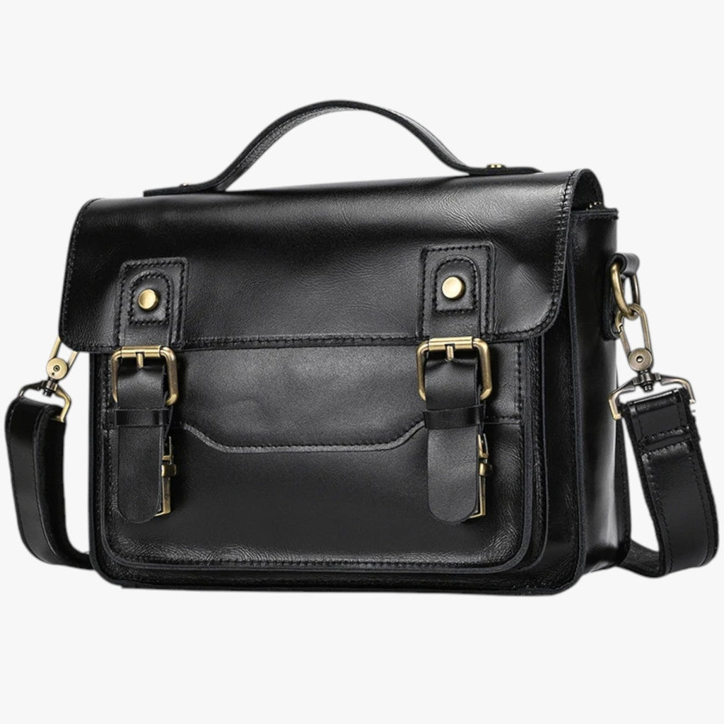 Unisex Anti-Theft Leather Shoulder Bag with Hidden Zips