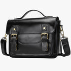 Unisex Anti-Theft Leather Shoulder Bag with Hidden Zips
