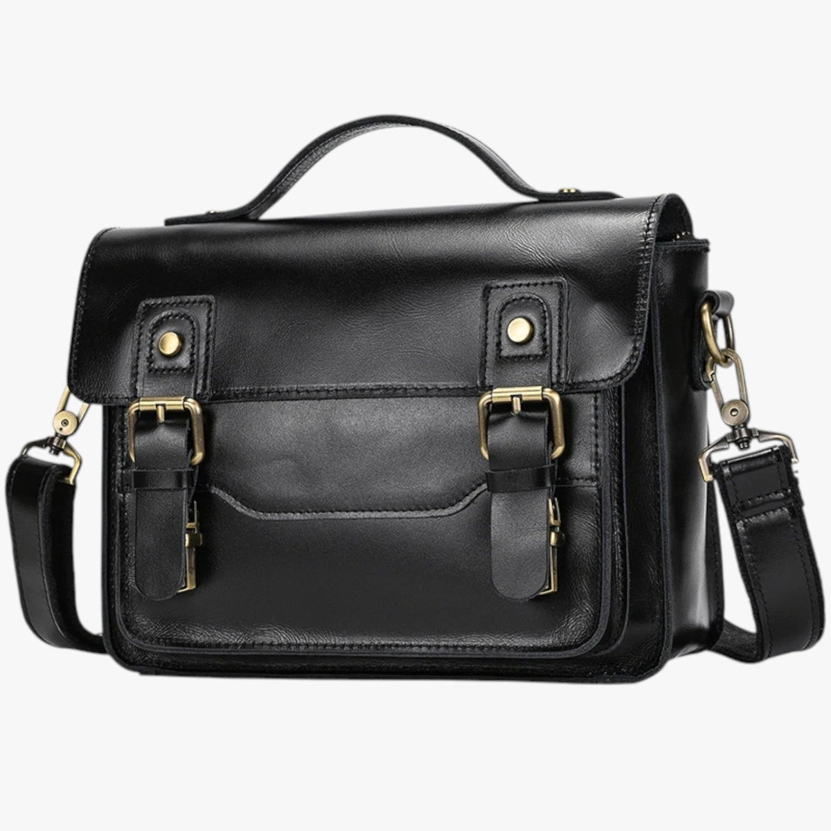 Unisex Anti-Theft Leather Shoulder Bag with Hidden Zips