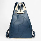 Elegant Secure Leather Backpack with Laptop Pocket