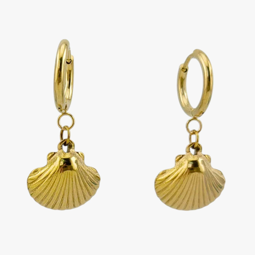 Coloured Steel Stud Earrings with Sea Motifs