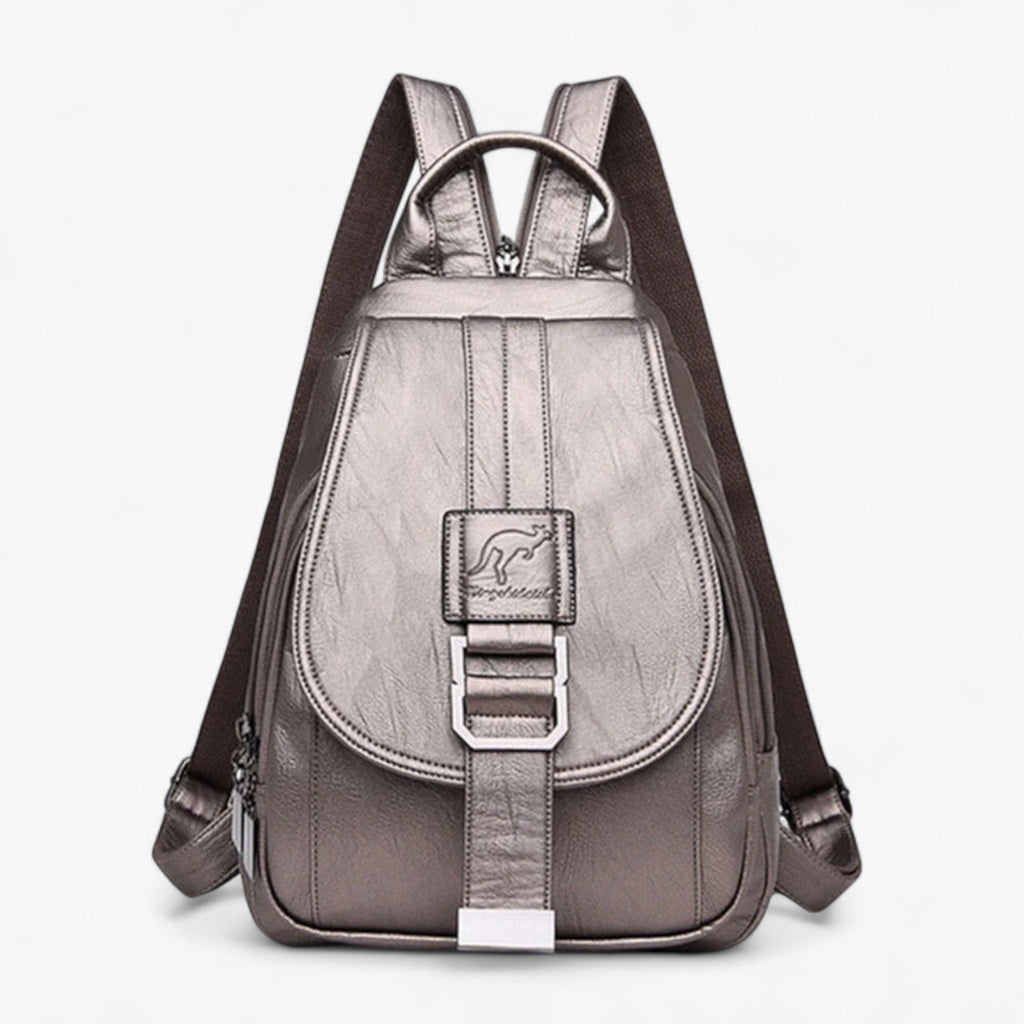Elegant Soft Leather Backpack That Sits Evenly on Both Shoulders