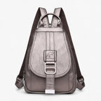 Elegant Soft Leather Backpack That Sits Evenly on Both Shoulders