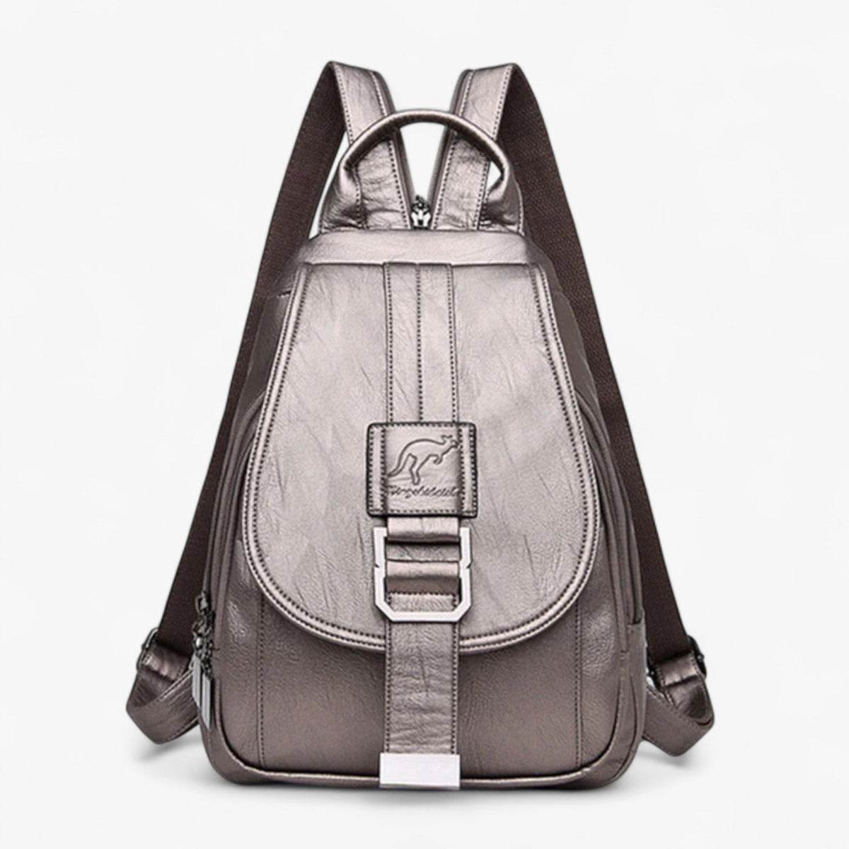 Elegant Soft Leather Backpack That Sits Evenly on Both Shoulders