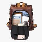 Soft Leather Vintage-Look School and Travel Backpack