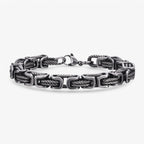 Byzantijnse schakelarmband van roestvrij staal, 19 cm