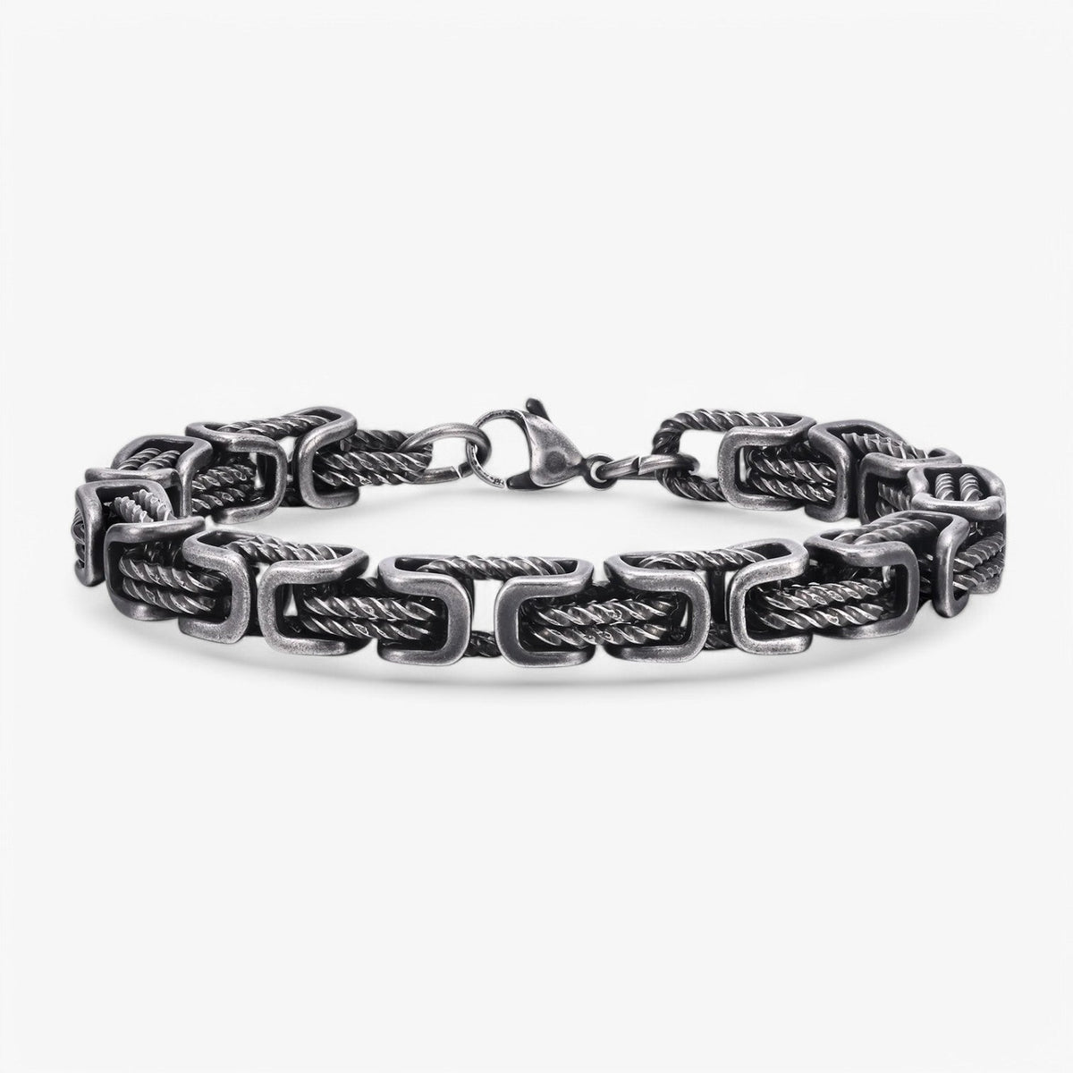 Byzantijnse schakelarmband van roestvrij staal, 19 cm