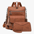 Elegant Soft Leather Backpack with Laptop Space