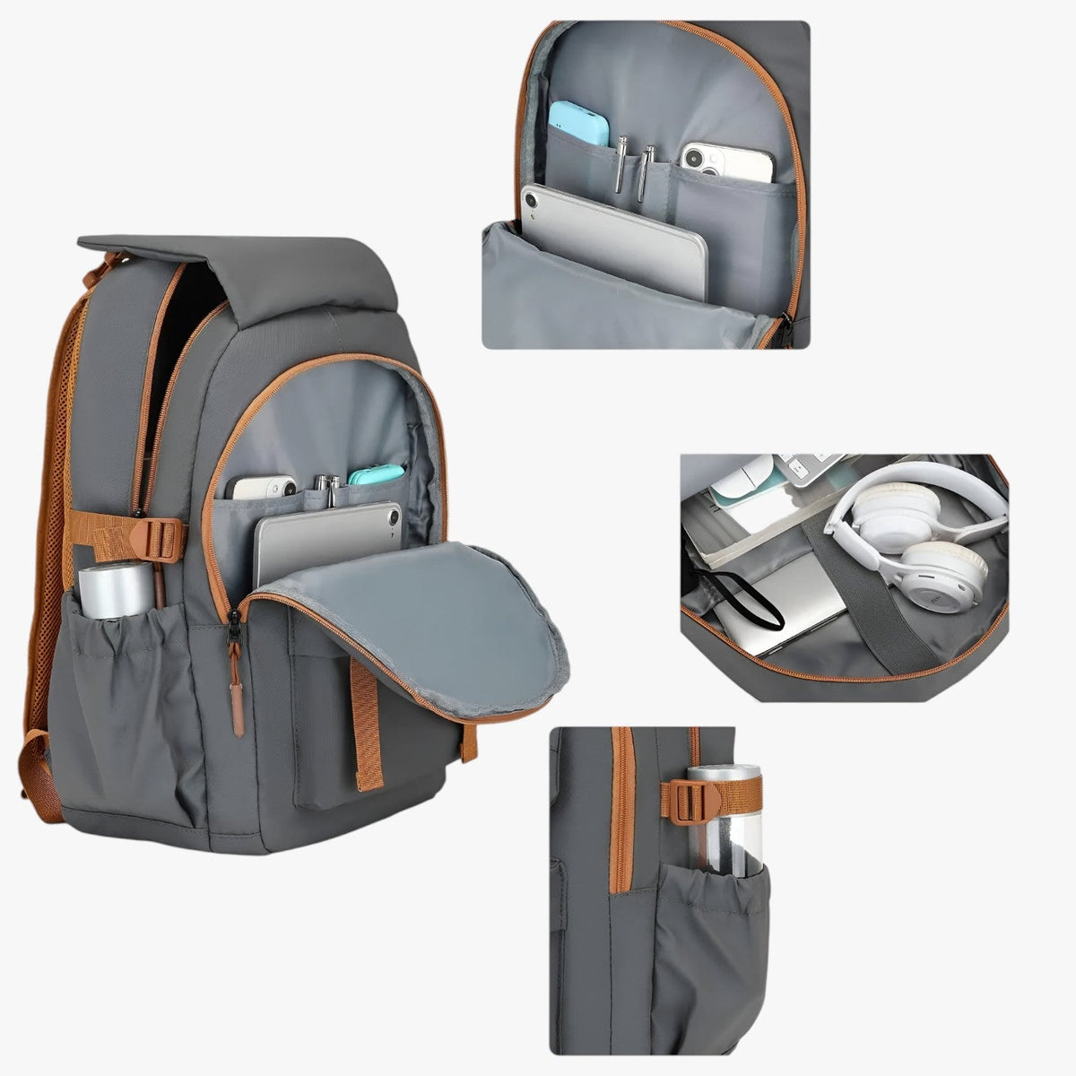 Water-Resistant Multi-Pocket City Laptop Backpack