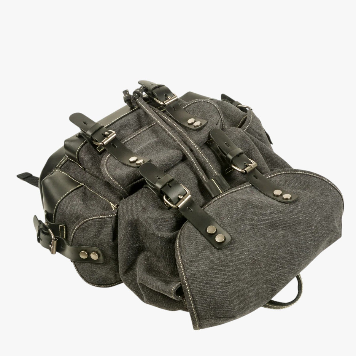 Large Vintage Canvas and Leather Hiking and Travel Backpack
