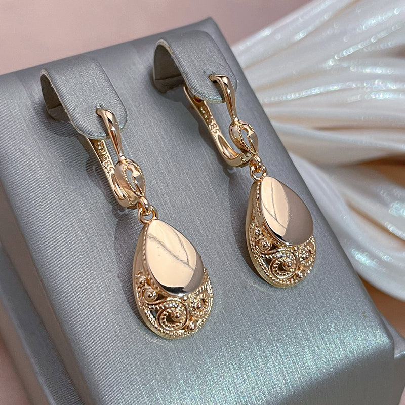 Gold-Tone Teardrop Crystal Drop Earrings
