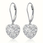 Silver-Tone Hollow Heart Earrings