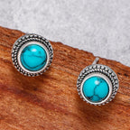 Vintage Bohemian Faux Turquoise Stud Earrings