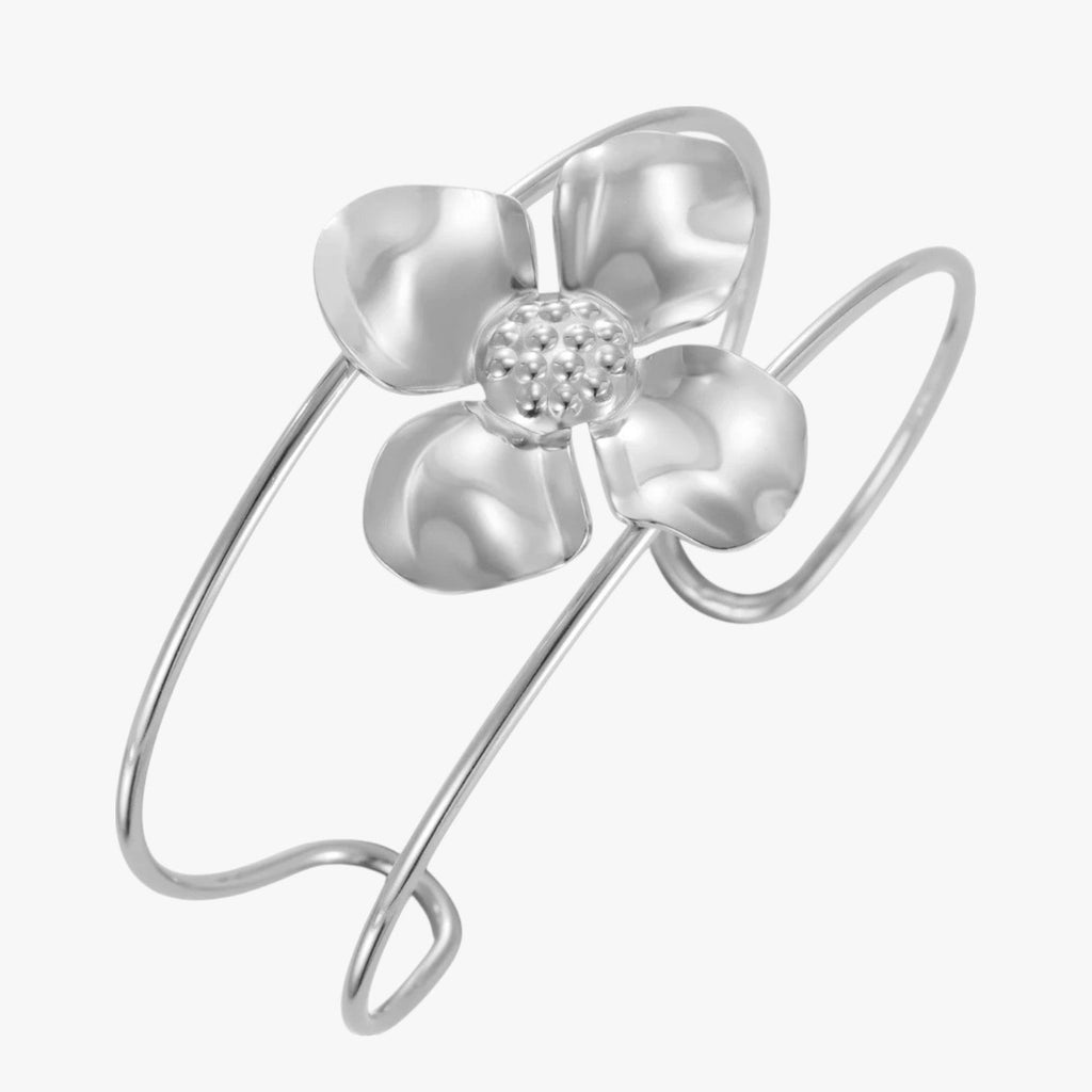 Flower Motif Bracelet in Waterproof Stainless Steel