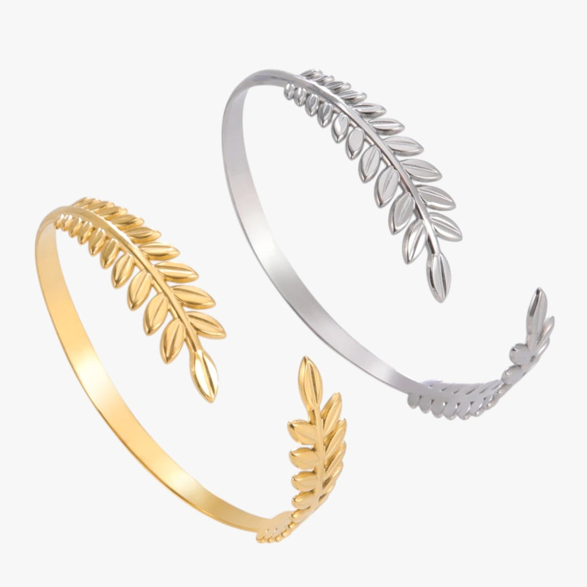 Laurel Leaf Cuff Bracelet with Adjustable Fit