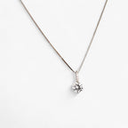 Silver-Plated Necklace with Round Zircon