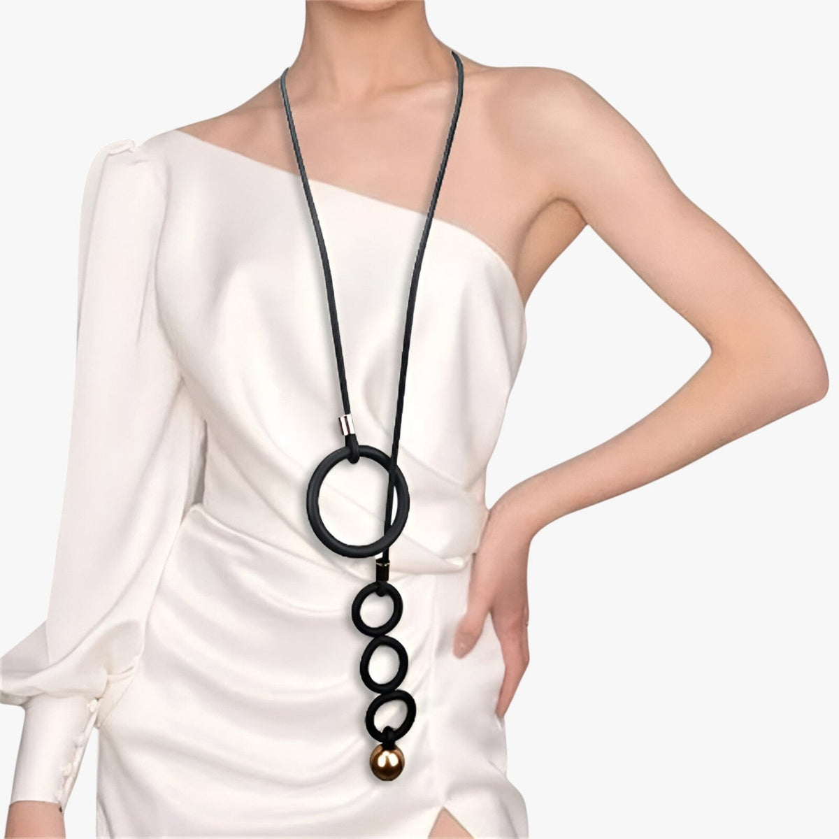 Adjustable Necklace with Large Pearl Pendants