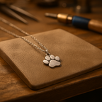 Silver-Tone Paw Pendant Necklace