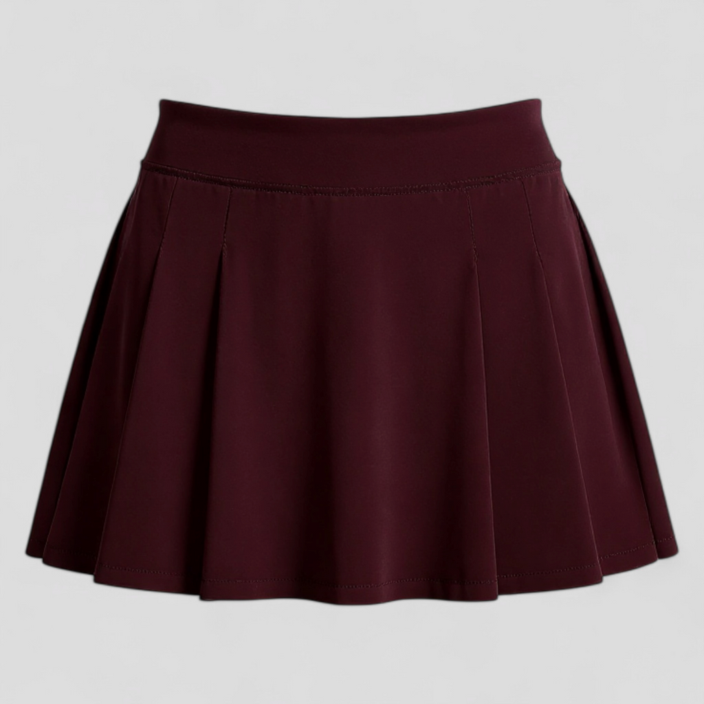 Geplooide zomerrok met elastische taille en binnenbroekje
