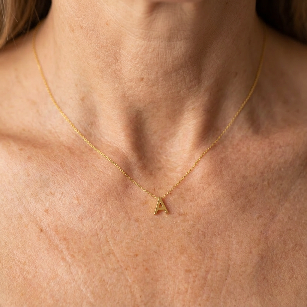 Dainty Initial Letter Necklace